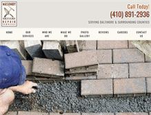 Tablet Screenshot of masonryrepairservicesmd.com